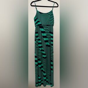 Striped Green and Black Maxi Dress From PinkBlush Maternity
